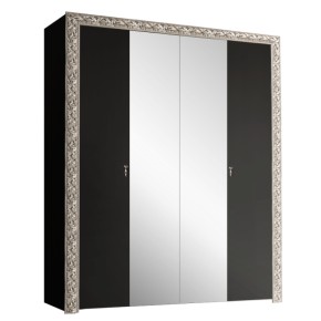Шкаф 4-х дв. (с зеркалами)  Premium черная/серебро (ТФШ1/4(П) в Копейске - kopejsk.mebel-74.com | фото