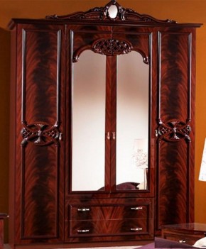 Шкаф 4-х дверный с зеркалами (03.144) Ольга (могано) в Копейске - kopejsk.mebel-74.com | фото