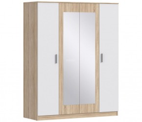 Шкаф 4х дверный с зеркалами Уют СБ-2750/1 (Дуб Сонома/Белый) в Копейске - kopejsk.mebel-74.com | фото