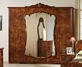 Шкаф 5-и дверный с зеркалами (20.145) Тициана (орех) в Копейске - kopejsk.mebel-74.com | фото