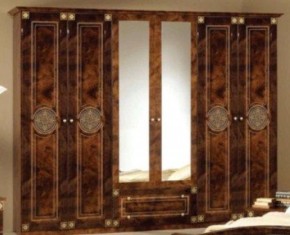 Шкаф 6-и дверный с зеркалами (02.146) Рома (орех) в Копейске - kopejsk.mebel-74.com | фото