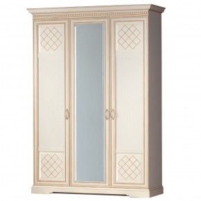 Шкаф для одежды 3-дверный №800 Парма кремовый белый в Копейске - kopejsk.mebel-74.com | фото