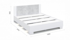 Спальня Аврора Кровать 160 со встроенным основанием под матрас Белый/Ателье светлый в Копейске - kopejsk.mebel-74.com | фото