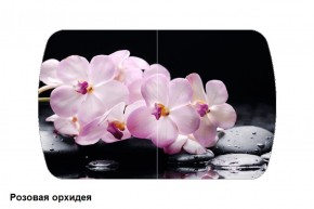 Стол Бостон 900*600 (опоры Брифинг) Стекло/фотопечать Розовая Орхидея в Копейске - kopejsk.mebel-74.com | фото
