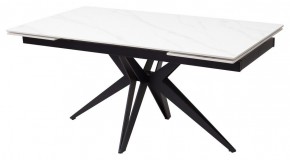 Стол FORIO 160 MATT WHITE MARBLE SOLID CERAMIC / BLACK, ®DISAUR в Копейске - kopejsk.mebel-74.com | фото