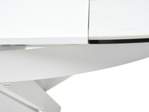 Стол TRENTO 120 HIGH GLOSS STATUARIO Белый мрамор глянцевый, керамика/ белый каркас, ®DISAUR в Копейске - kopejsk.mebel-74.com | фото